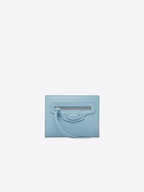 BALENCIAGA Women's Neo Classic Bilfold Compact Wallet  in Blue