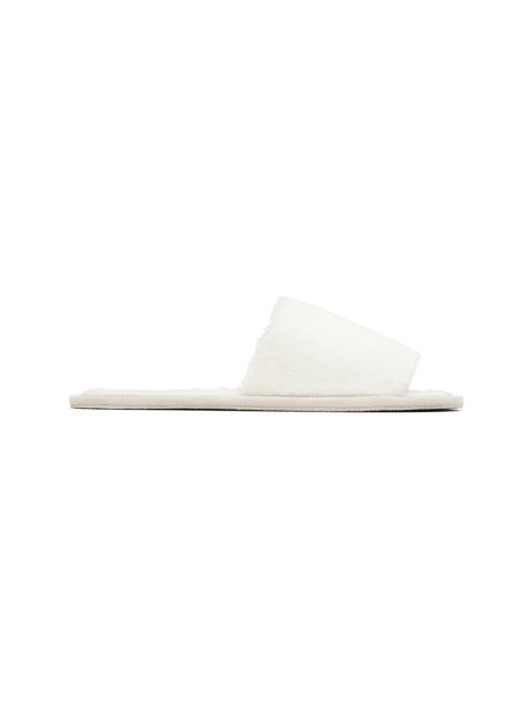 LAUREN MANOOGIAN White Suri Brushed Slippers