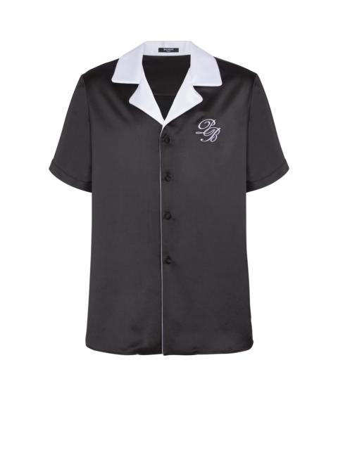 Balmain PB Signature satin short-sleeved shirt