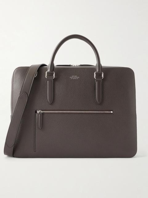 Smythson Full-Grain Leather Briefcase Brown