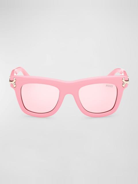 PUCCI Logo Acetate Square Sunglasses