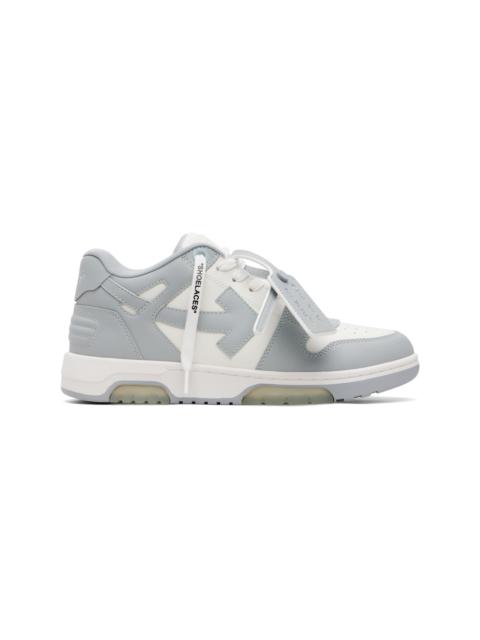 Off-White White & Gray Out Of Office Calf Leather Sneakers