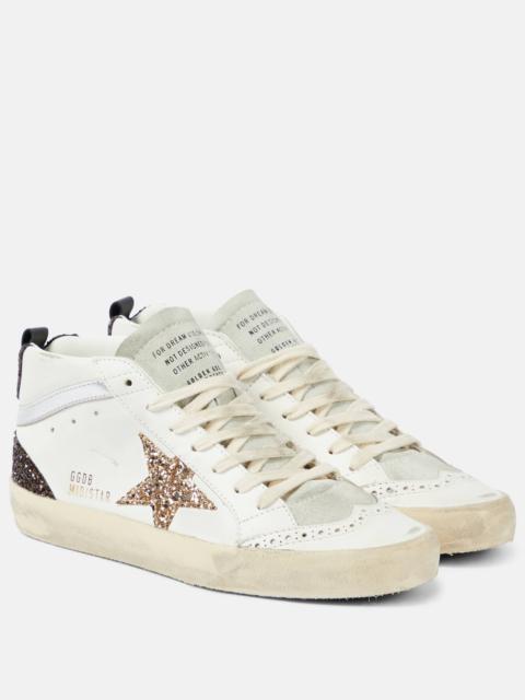 Mid Star glitter leather sneakers