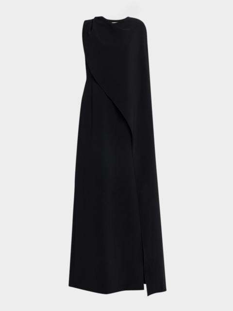 Draped Cape Column Gown