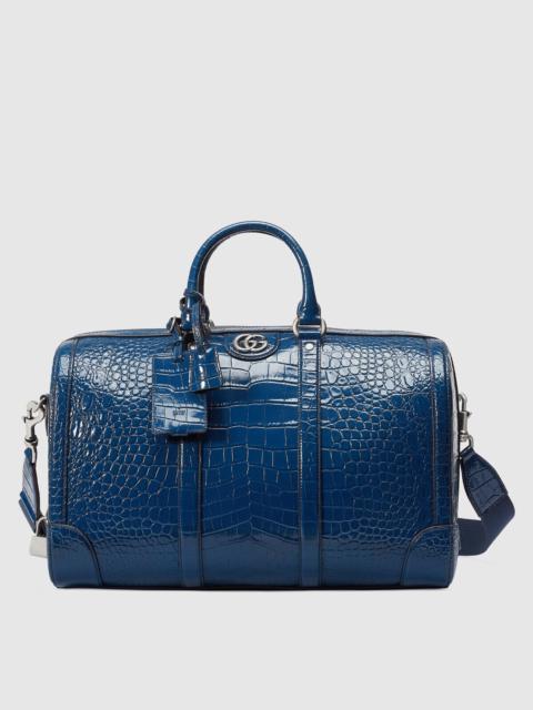 GUCCI Crocodile duffle bag with Double G