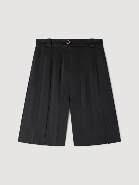 Sandro LONG HIGH-WAISTED PLEATED SHORTS