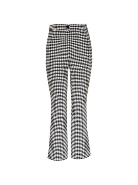 VERONICA BEARD Arte houndstooth-pattern flared trousers