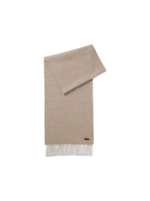 BOSS double-faced scarf in wool with logo label