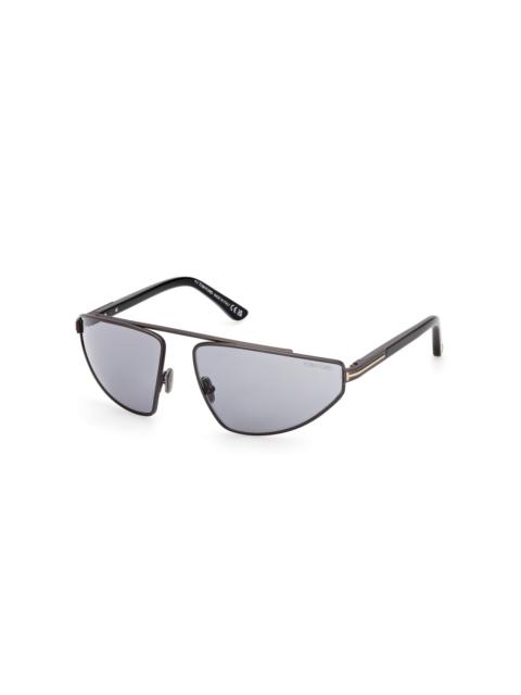 TOM FORD Parker Aviator-Frame Metal Sunglasses