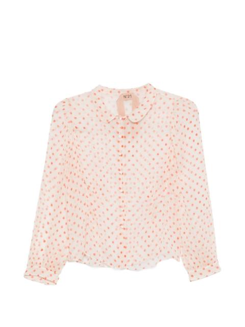 N°21 polka-dot sheer top