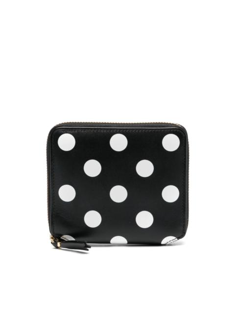 polka dot-print leather wallet