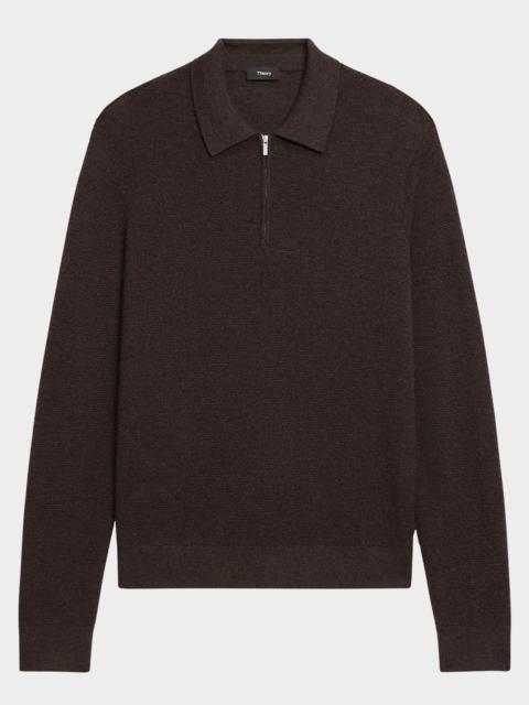 Theory Men's Cashmere Knit Quarter-Zip Polo Sweater