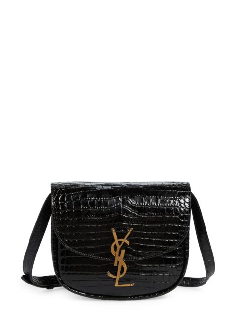 Kaia Croc Embossed Leather Crossbody Bag