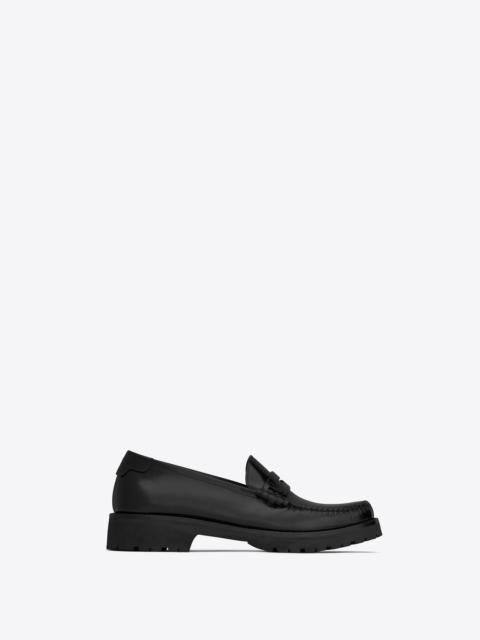 SAINT LAURENT le loafer monogram penny slippers in smooth leather