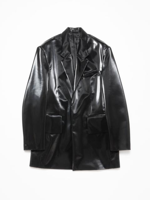 Acne Studios Single-breasted glossed overcoat - Black