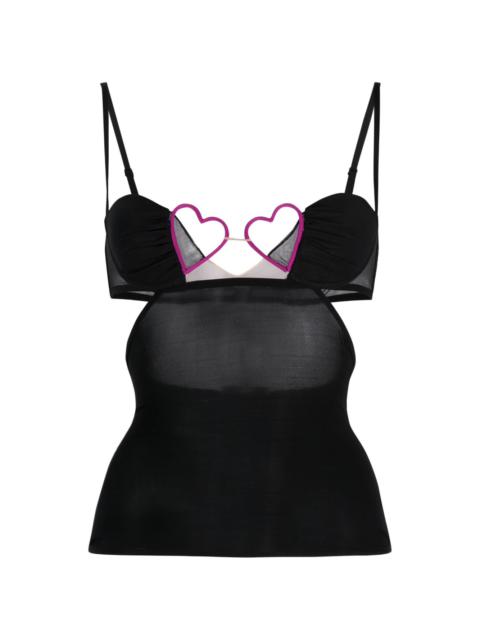 heart-detail bustier top