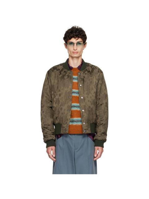 Dries Van Noten Khaki Pattern Bomber Jacket