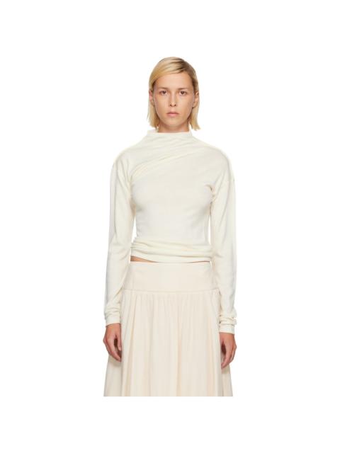 LE17SEPTEMBRE Off-White Wool Blend Draped Knit T-shirt