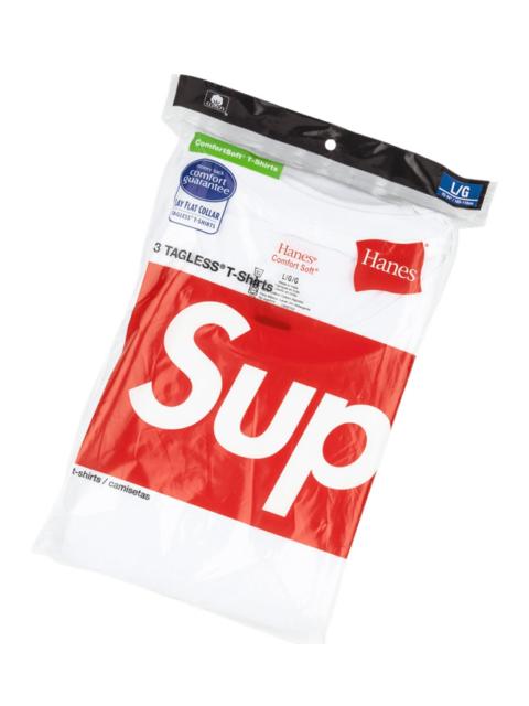 Supreme Hanes Tagless Tees (3) "White" SU0640