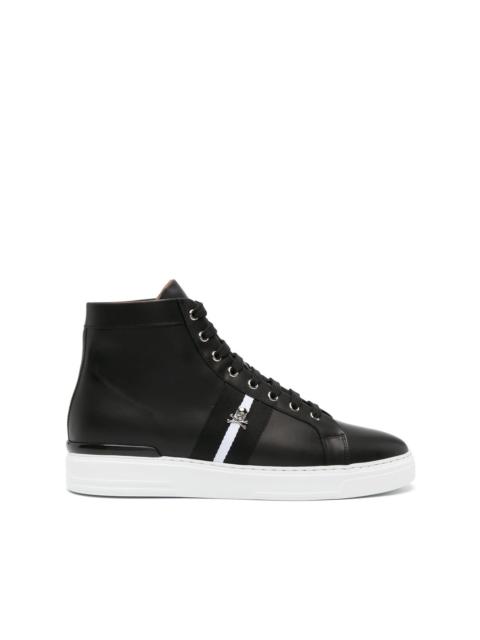 PHILIPP PLEIN skull-charm leather sneakers