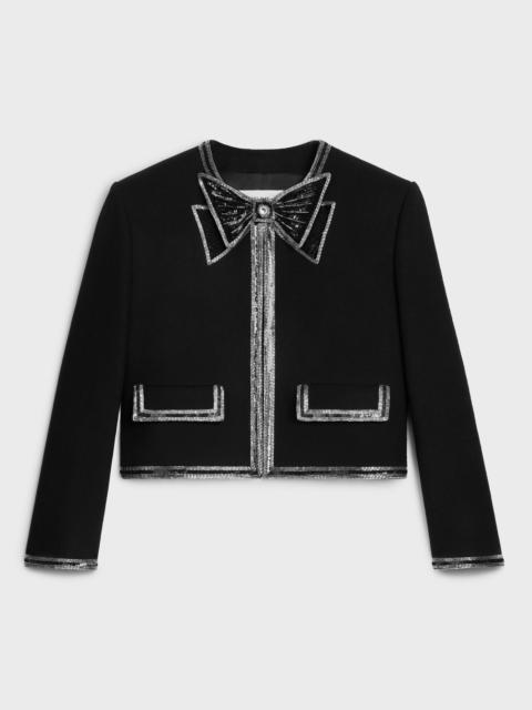 CELINE embroidered cardigan in wool cloth