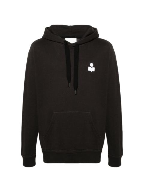 Matte logo-embroidered hoodie