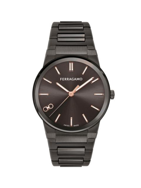 FERRAGAMO Men's Infinity Sapphire IP Gunmetal-Plated Stainless Steel Bracelet Watch/41MM - Grey Gold