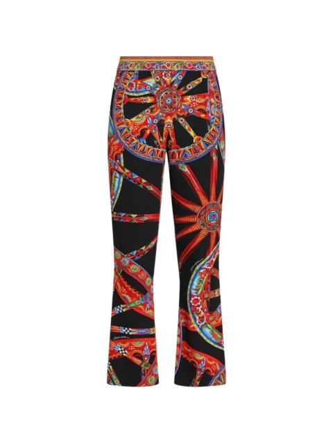 Dolce & Gabbana Carretto-print charmeuse leggings