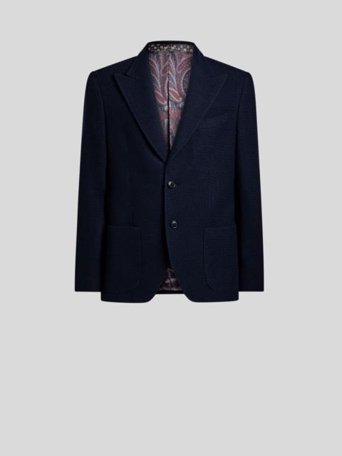 Etro SINGLE-BREASTED KNIT CASHMERE AND WOOL JACKET