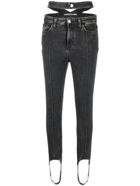 ANDREĀDAMO stirrup-cuff skinny jeans