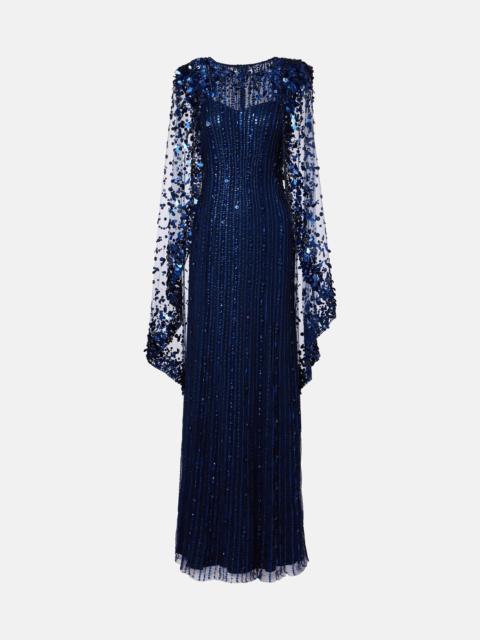 JENNY PACKHAM Caped embellished gown