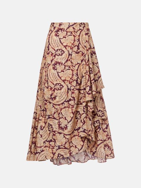 ULLA JOHNSON Sabina printed cotton-blend maxi skirt