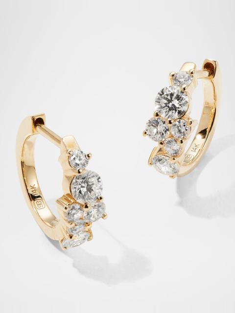 SYDNEY EVAN Cocktail 14k Gold Diamond Huggie Hoop Earrings