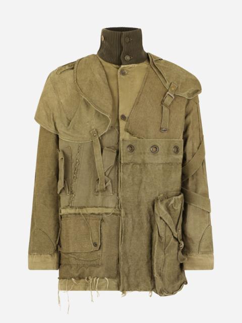 Cotton jacket with vintage appliqués