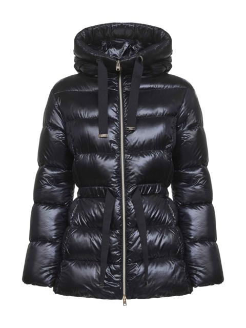 Herno Black Ultralight Nylon hooded down jacket