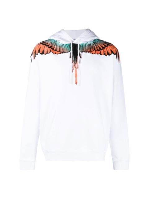 wing-print organic-cotton hoodie
