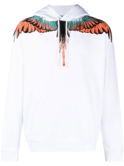 wing-print organic-cotton hoodie