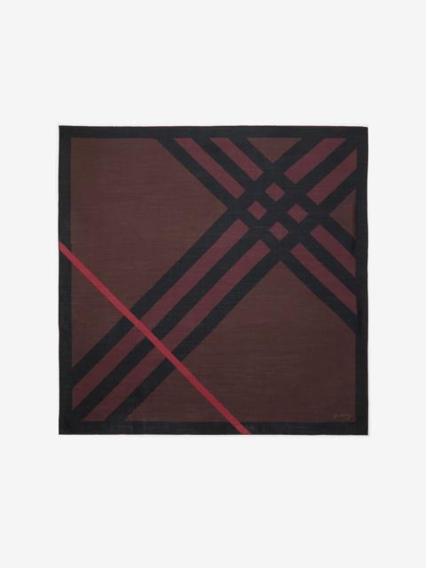 Check Cashmere Silk Scarf