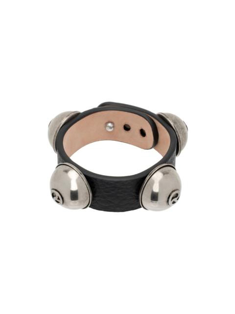 Acne Studios Black Leather Stud Bracelet
