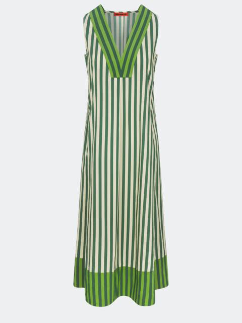 SIMONMILLER Mar Striped Poplin Dress in Green Stripe Combo
