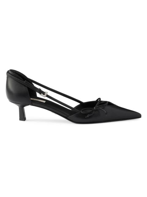 Prada Women's Open-Side Leather Pumps - Black