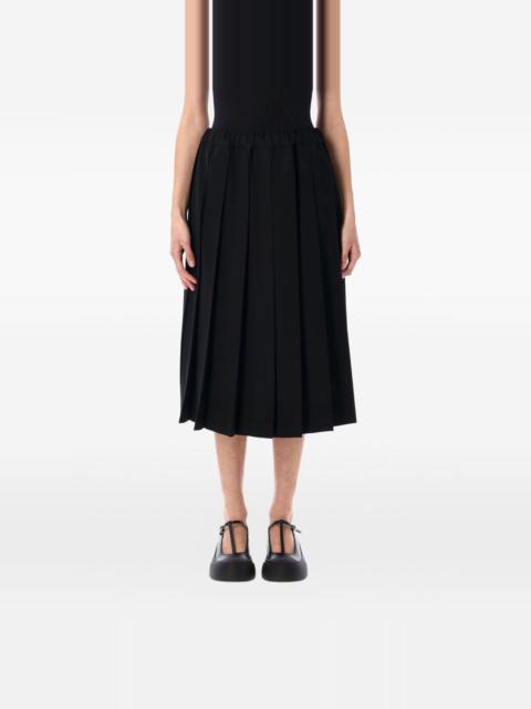 pleated midi skirt