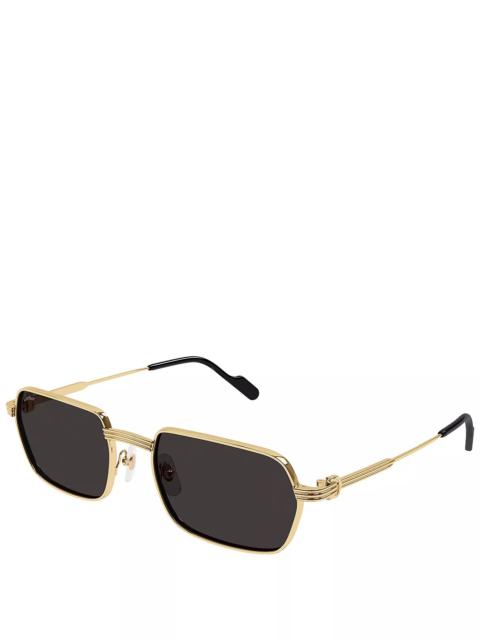 Cartier Premiere De Cartier 24 Carat Gold Plated Rectangular Sunglasses, 56mm