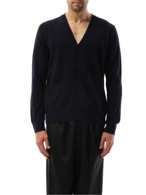 Maison Margiela Wool Cardigan in Dark Blue