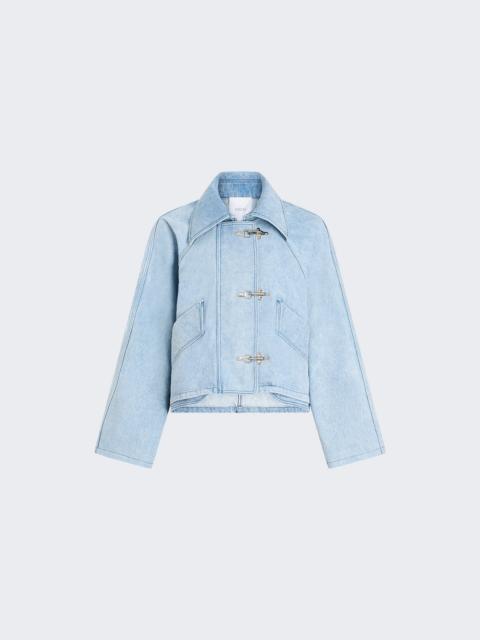 PATOU Oversize Denim Cropped Jacket Riviera Sky Blue