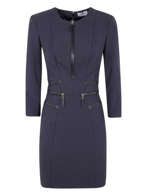 ELISABETTA FRANCHI zip-detail three-quarter sleeve dress