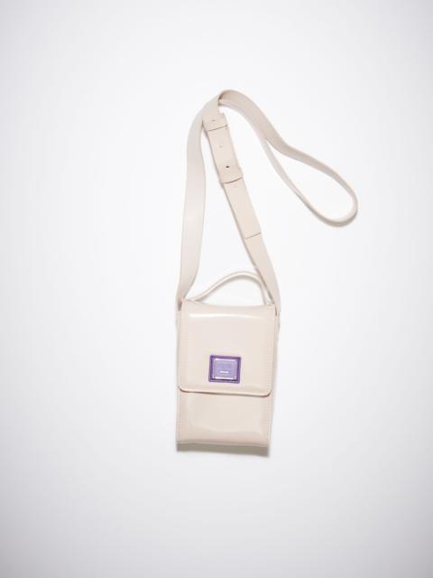 Acne Studios Mini crossbody Face bag - Light beige/purple