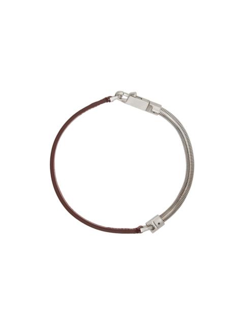 Rick Owens Brown & Silver Snakechain Necklace