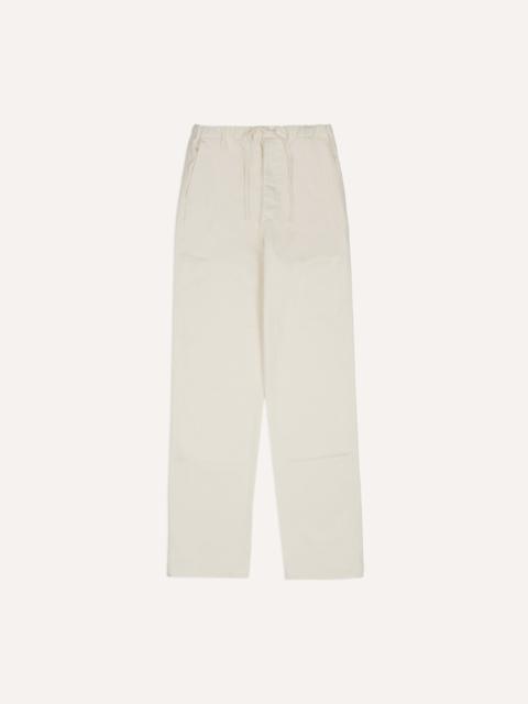 Drake's Ecru Cotton Drawstring Trousers
