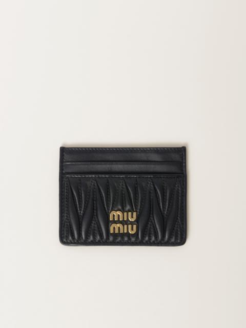 Matelassé nappa leather card holder